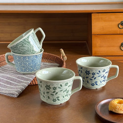 創意冰裂釉粗陶杯復古咖啡杯大容量家用水杯燕麥杯陶瓷馬克杯