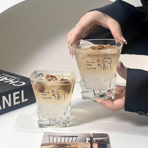 小貓威士忌杯冰塊玻璃杯高顔值家用喝水杯子氣泡水杯冰咖啡杯 小貓威士忌杯冰塊玻璃杯高顔值家用喝水杯子氣泡水杯冰咖啡杯