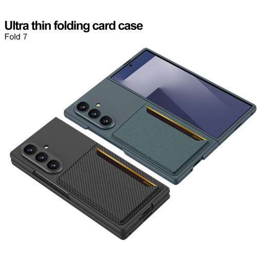 適用三星Galaxy Z Fold7摺疊螢幕手機殼超薄精孔卡包創意手機保護套