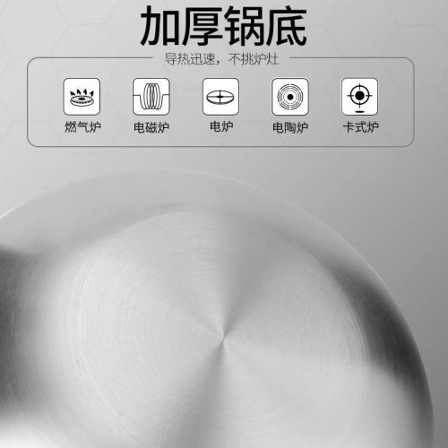 不鏽鋼瓦斯爐炒菜鍋家用通用蜂窩不沾鍋鍋具加厚帶蓋炒鍋