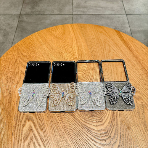 ins奢華水晶鑽蝴蝶結適用三星ZFOLD7手機殼摺疊螢幕三星Z Flip7