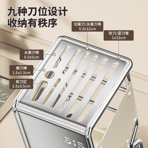 不鏽鋼廚房刀架置物架台面多功能刀具筷子收納2025新款菜刀放置座