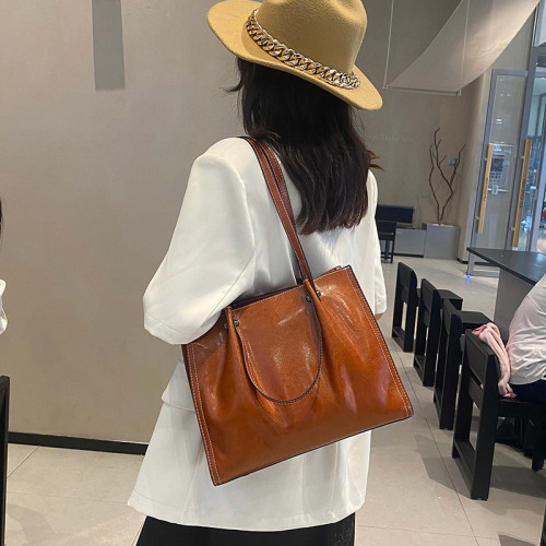 單肩托特包大容量女通勤高級感女士手提包真皮斜後背包bags