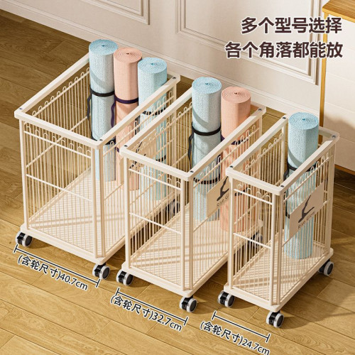 旋轉可移動瑜伽墊多用途收納車置物架家居器材收納筐手推整理車