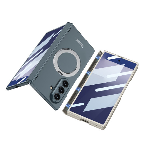 適用三星Z Fold6摺疊螢幕手機殼外置磁吸圈無線充z fold7支架保護套