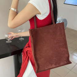2025新款鹿茸磨砂通勤高級感托特包真皮女包大容量單肩包