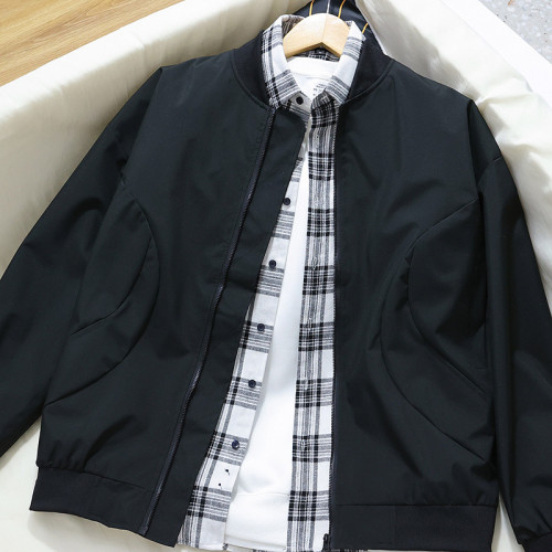 新款運動休閒棒球服春秋沖鋒衣夾克潮黑色軍綠色耐磨