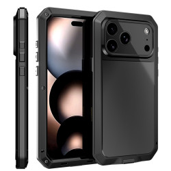 適用蘋果17手機殼金屬坦克三防iPhone17ProMax密封防摔防塵保護