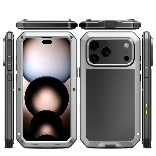 適用蘋果17手機殼金屬坦克三防iPhone17ProMax密封防摔防塵保護