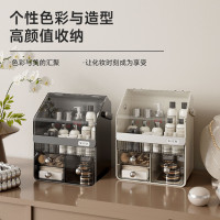 化妝品收納盒多功能大容量高級感口紅梳妝台護膚品防塵桌面置物架