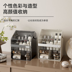 化妝品收納盒多功能大容量高級感口紅梳妝台護膚品防塵桌面置物架
