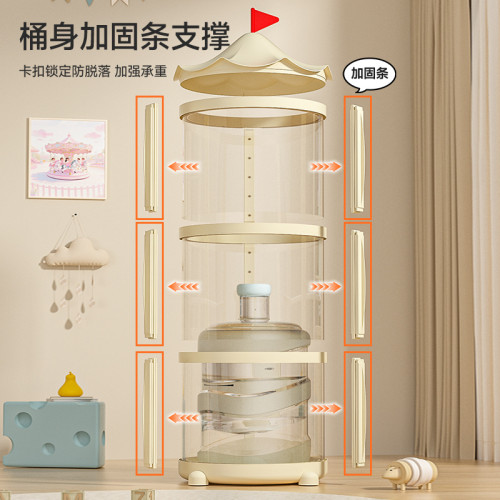 友耐毛絨娃娃收納桶家用防塵大容量可移動公仔儲物桶帶輪玩具收納