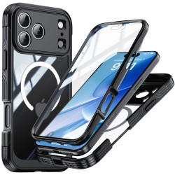 適用蘋果17透明三防手機殼magsafe磁吸iPhone17Air戶外ProMax防摔