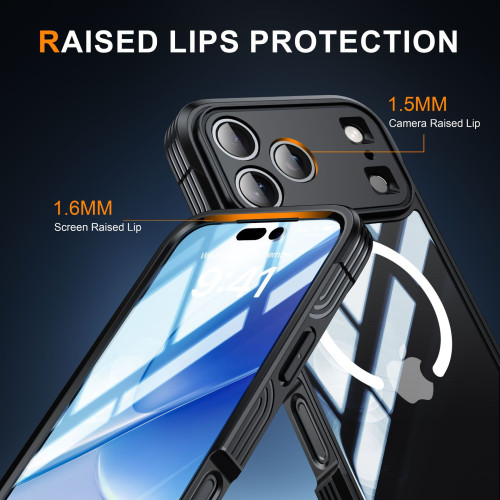 適用蘋果17透明三防手機殼magsafe磁吸iPhone17Air戶外ProMax防摔