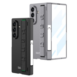 適用三星Z Fold7手機殼彈力腕帶側包支架簡約保護套轉軸超薄磨砂