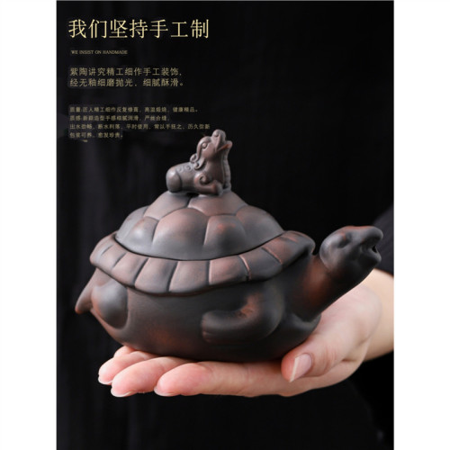 復古風紫陶堆雕茶壺家用高檔陶瓷功夫茶具大容量手抓壺泡茶壺單壺