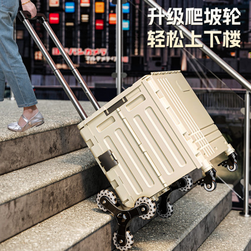 戶外可攜式可折曡拉桿箱超市買菜爬樓快遞露營擺攤加厚加固手推車