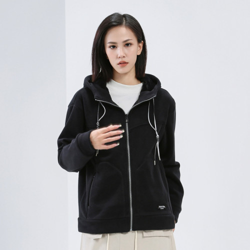 日韓秋冬新款連帽男女外套抓絨衣情侶款休閒衛衣shopee