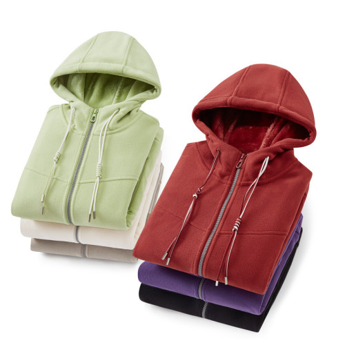日韓秋冬新款連帽男女外套抓絨衣情侶款休閒衛衣shopee