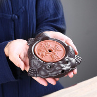 紫砂招財金蟾壺承蓋碗托乾泡台壺托架底座功夫隔熱墊功夫茶具配件