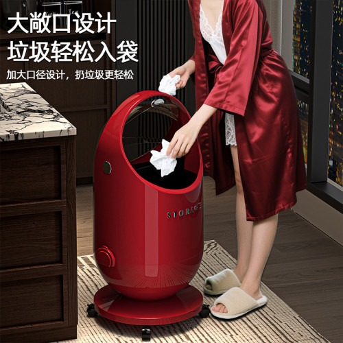 輕奢雙開門免彎腰垃圾桶家用新款客廳臥室衛生間帶蓋大容量垃圾桶