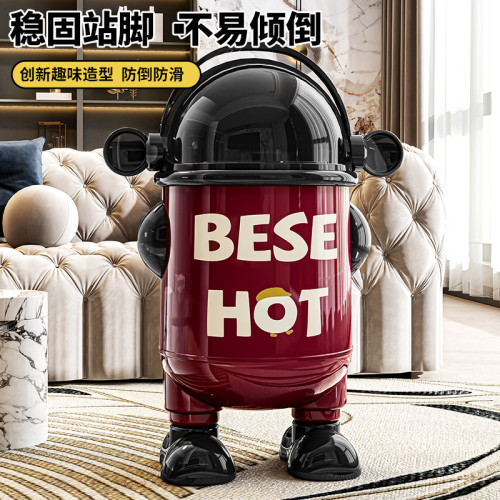 垃圾桶家用內外雙桶翻蓋太空人垃圾筒帶腳高顔值卡通可愛潮玩紙簍