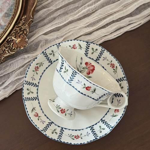 中古花卉陶瓷咖啡杯碟輕奢復古咖啡杯家用辦公喝水陶瓷杯拿鐵杯 中古花卉陶瓷咖啡杯碟輕奢復古咖啡杯家用辦公喝水陶瓷杯拿鐵杯