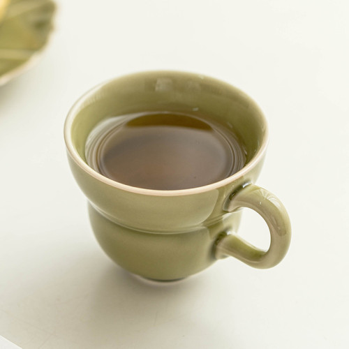 耀州窰葫蘆杯咖啡杯子高檔精緻下午茶拿鐵杯拉花高顔值個人陶瓷杯 耀州窰葫蘆杯咖啡杯子高檔精緻下午茶拿鐵杯拉花高顔值個人陶瓷杯