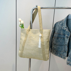 2025時尚草編包包女新款百搭大容量通勤單肩包托特包沙灘包編織包