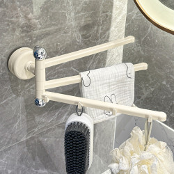 旋轉抹布架免打孔毛巾架多桿壁掛瀝水架廚房多功能置物架吸盤掛桿