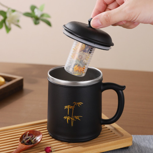 馬克杯帶蓋304不鏽鋼咖啡杯杯子辦公室茶水杯高顔值家用隨行杯