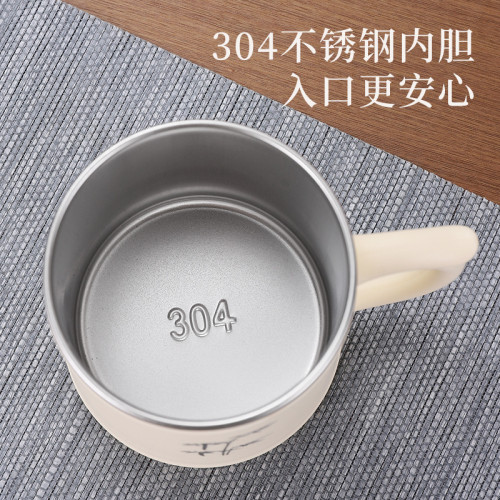 馬克杯帶蓋304不鏽鋼咖啡杯杯子辦公室茶水杯高顔值家用隨行杯