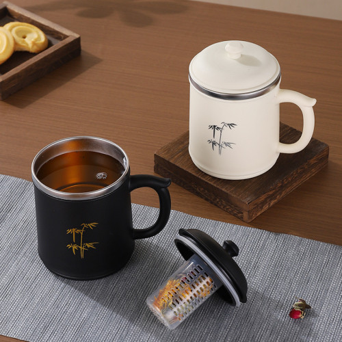 馬克杯帶蓋304不鏽鋼咖啡杯杯子辦公室茶水杯高顔值家用隨行杯