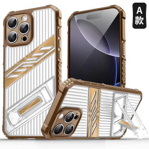 適用iPhone16ProMax戰影手機殼蘋果15Pro透明14支架防摔13保護套 適用iPhone16ProMax戰影手機殼蘋果15Pro透明14支架防摔13保護套
