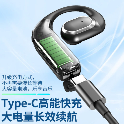 新款無線藍牙耳機F62不入耳商務數顯氣傳導掛耳超長續航手機通用