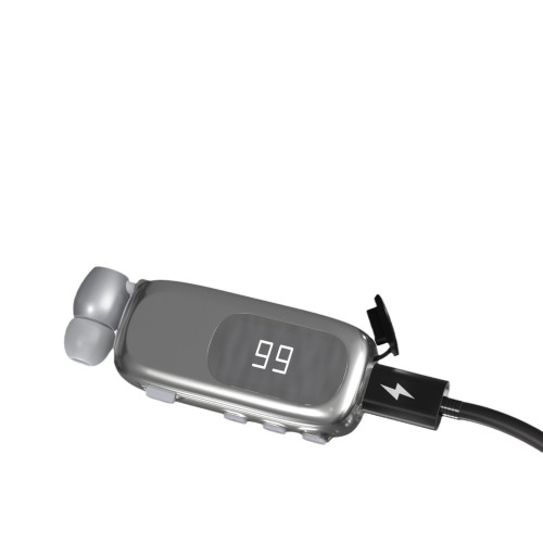 新款K75商務領夾式藍牙耳機可伸縮無線LCD數字顯示超長續航