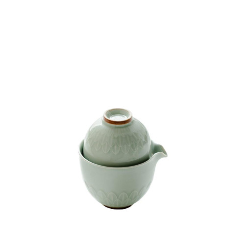 青瓷蓮瓣戶外旅行茶具快客杯套裝可攜式包一壺二杯單人功夫泡茶 青瓷蓮瓣戶外旅行茶具快客杯套裝可攜式包一壺二杯單人功夫泡茶