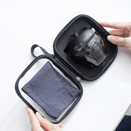 可攜式玻璃旅行茶具套裝一壺三杯戶外露營個人專用簡約泡茶壺茶杯 可攜式玻璃旅行茶具套裝一壺三杯戶外露營個人專用簡約泡茶壺茶杯