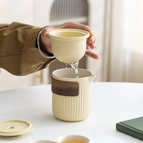 可攜式旅行茶具套裝一壺四杯戶外個人專用隨身陶瓷快客杯高級禮品 可攜式旅行茶具套裝一壺四杯戶外個人專用隨身陶瓷快客杯高級禮品