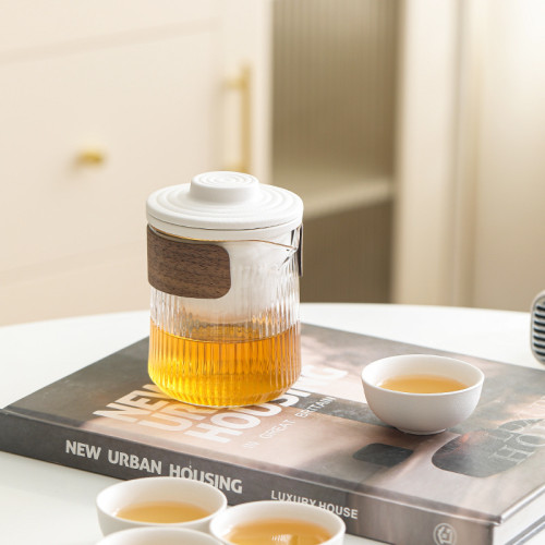 可攜式玻璃旅行茶具套裝一壺四杯戶外車用簡易快客杯高級禮品 可攜式玻璃旅行茶具套裝一壺四杯戶外車用簡易快客杯高級禮品