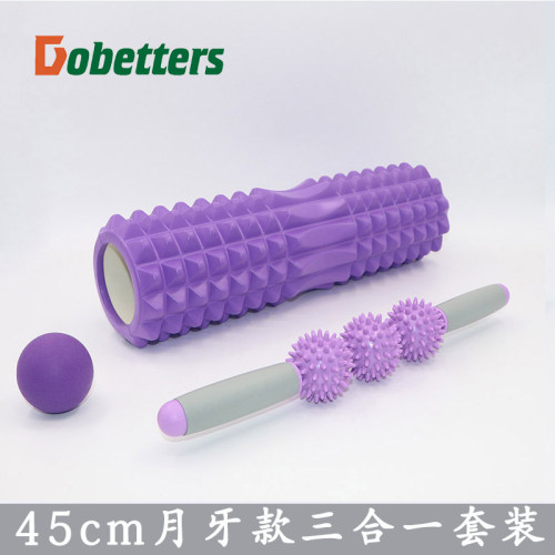 45cm狼牙柱按摩棒套裝按摩棒筋膜球套裝空心泡沫軸平衡棒普拉提柱