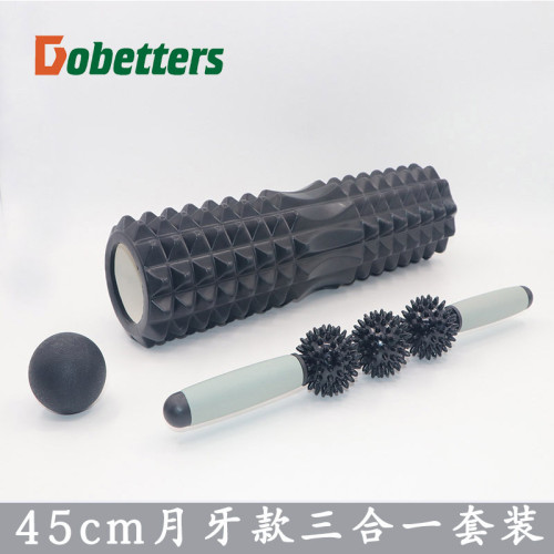 45cm狼牙柱按摩棒套裝按摩棒筋膜球套裝空心泡沫軸平衡棒普拉提柱