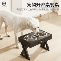 大狗狗碗狗食盆雙碗大型犬防打翻高腳飲水大號寵物碗狗狗用品