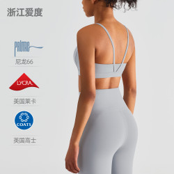 AD高奢萊卡磨毛運動內衣瑜珈背心細肩吊帶聚攏美背健身文胸上衣女