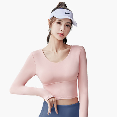 聚衣堂蜜桃瑜伽美背套裝免穿文胸瑜伽服高腰提臀裸感健身套裝