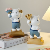 可愛暴力熊擺件臥室兒童房裝飾品學生孩子員工獎勵品獎杯擺設居家