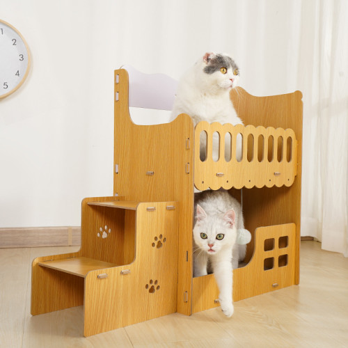 瓦楞紙貓窩貓房子貓床貓抓板耐磨不掉屑可替換上下鋪二層貓咪用品 瓦楞紙貓窩貓房子貓床貓抓板耐磨不掉屑可替換上下鋪二層貓咪用品