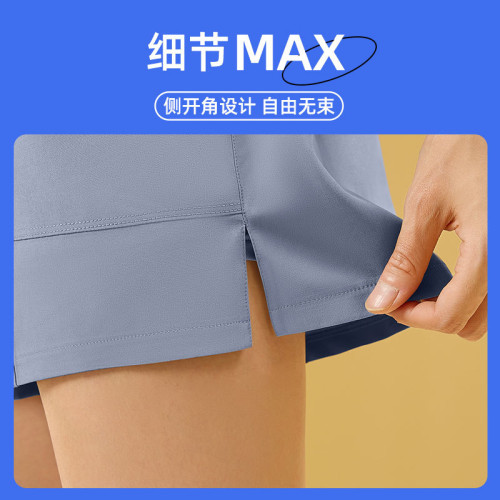 聚衣堂寬松帶釦運動短褲防走光三分褲薄款瑜伽健身口袋褲女