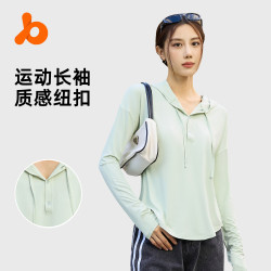 聚衣堂裸感防紫外線運動上衣寬松連帽戶外跑步健身服外長袖