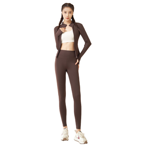 聚衣堂秋冬加絨加厚瑜伽服套裝裸感修身顯瘦高彈防風健身套裝女